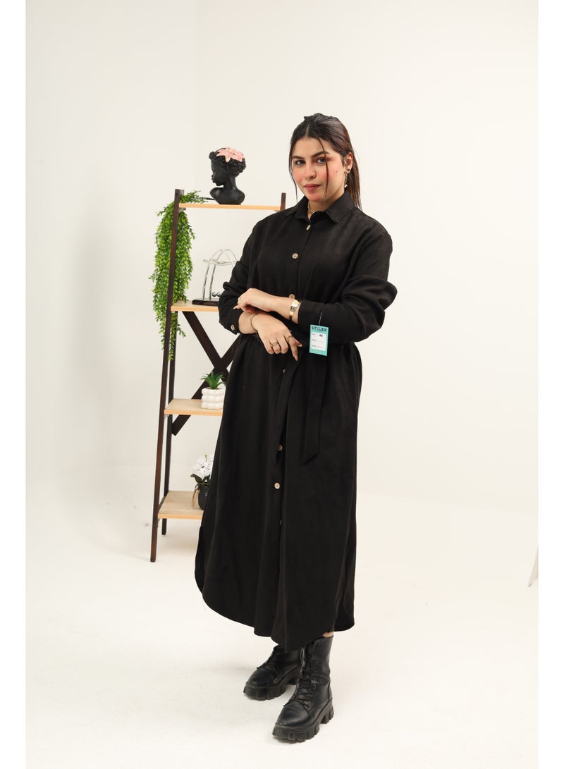 تونك شتوى خامة سويت لون اسود - Image 1